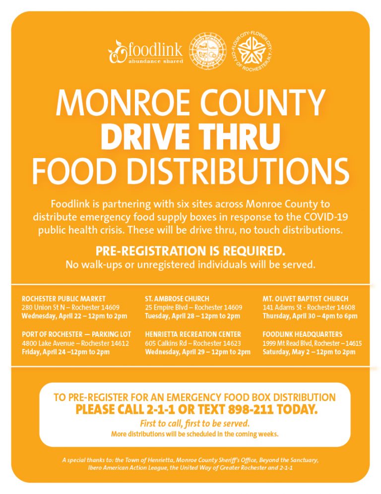 Foodlink’s Emergency Food Supply Boxes Dates and Locations
