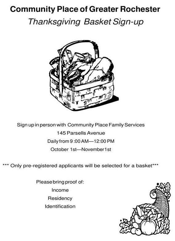 Thanksgiving Basket Sign Up With The Community Place 103.9 WDKX